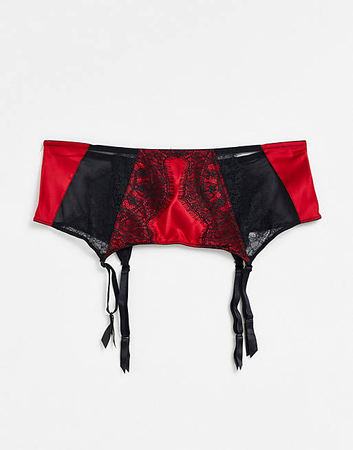 Ann Summers Siren waspie suspenders lingerie in red