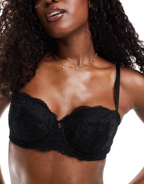 Ann Summers - Soutien-gorge rembourré à balconnet en dentelle - Noir - view 1
