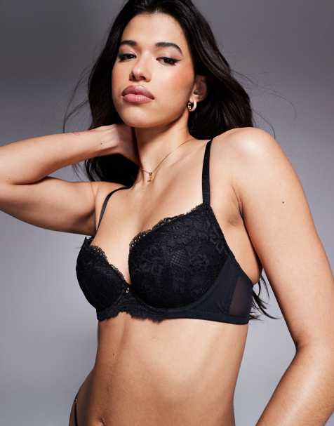 Ann Summers - Soutien-gorge rembourré sensuel en dentelle à décolleté plongeant - Noir - view 1
