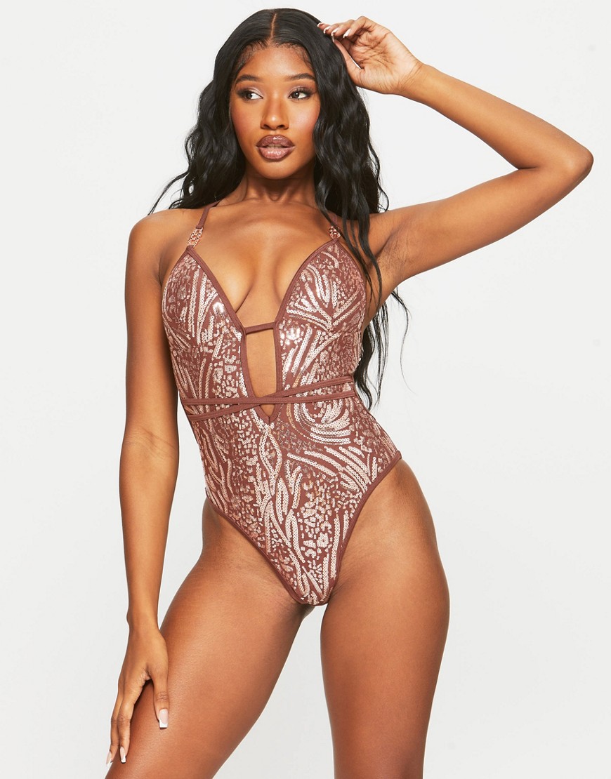 Ann Summers Sultry heat soft swimsuit in metallic-Silver