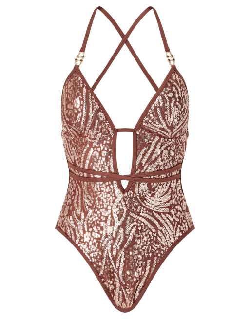 Ann Summers Sultry heat soft swimsuit in metallic