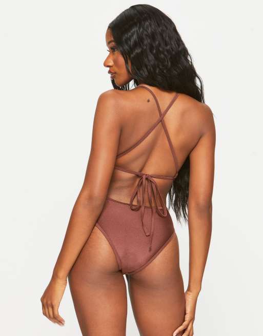 Ann Summers Sultry heat soft swimsuit in metallic