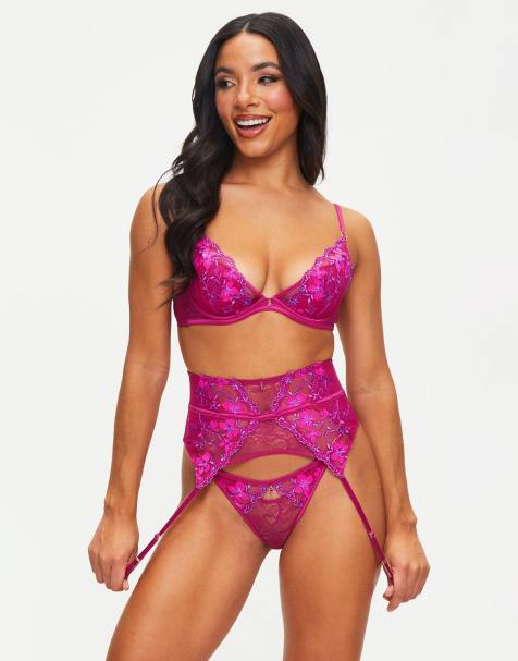 Ann Summers Fearless Longline Lace Non Padded Bra in Pink