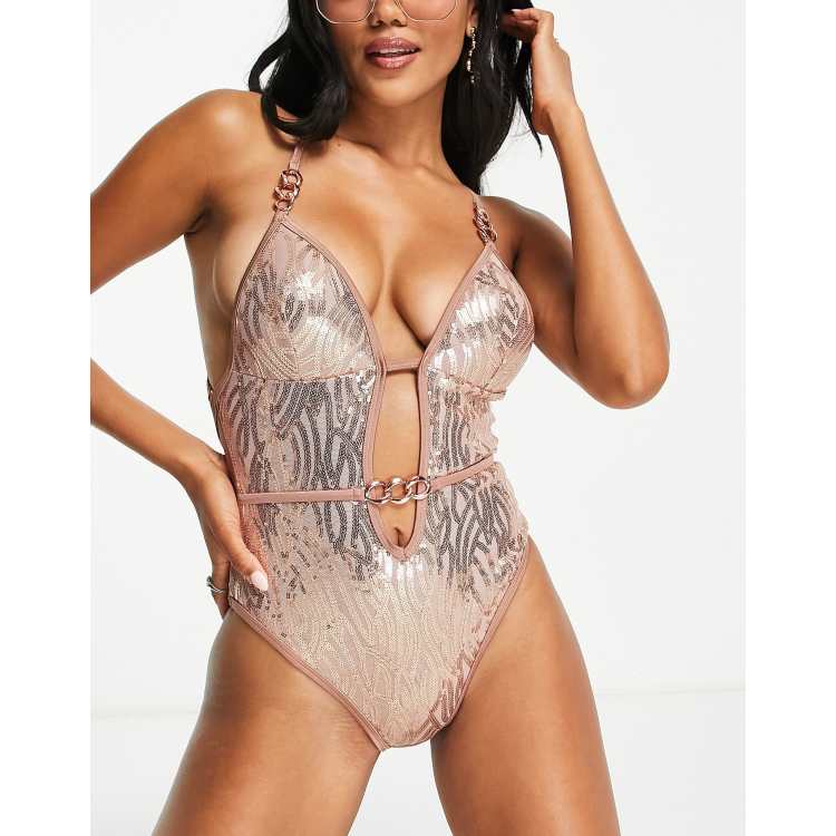 Gold sequin clearance swimsuit