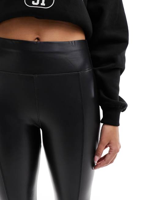 Ann Summers – Svarta leggings i PU med dekorativ söm, 3 av 5