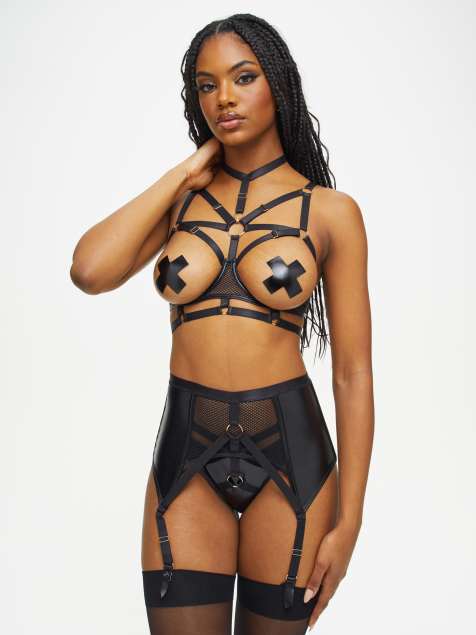 Ann Summers Tempt waspie in black - view 1