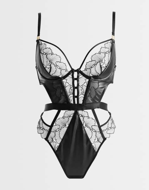 Ann Summers Tempting Touch body med öppen gren svart - view 1