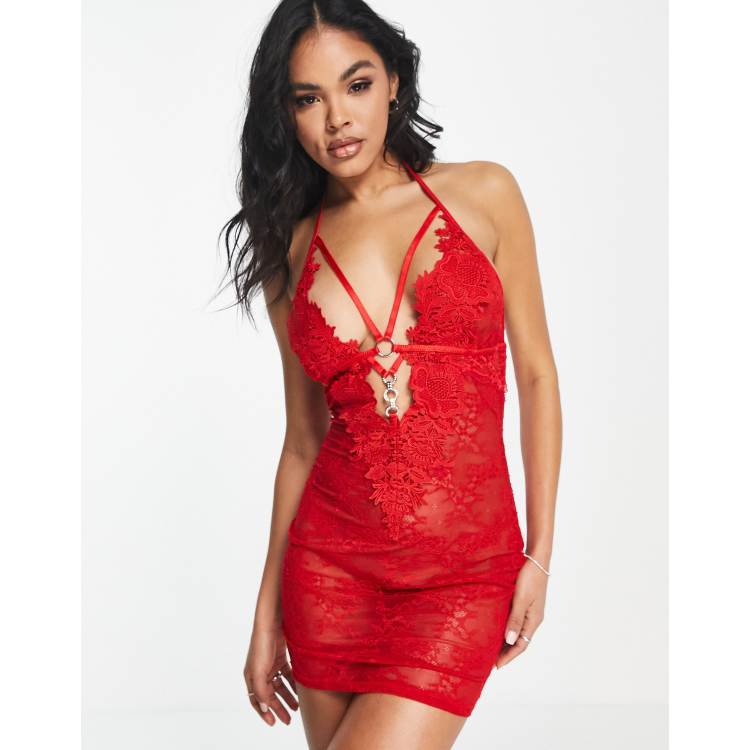 Ann summers shop red lace dress