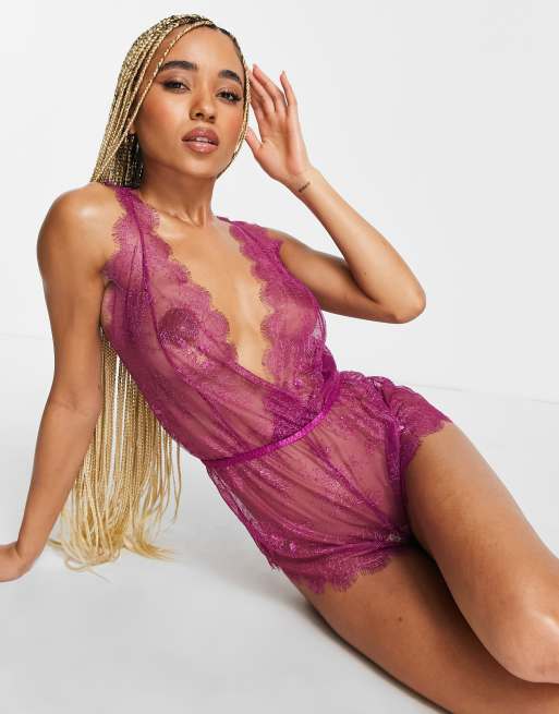 ASOS DESIGN sexy sheer tulle & lace bodysuit