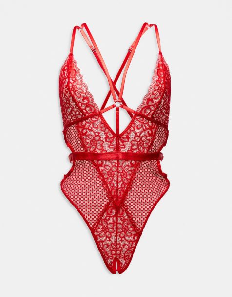 Ann Summers The Obsession crotchless body in red - view 1