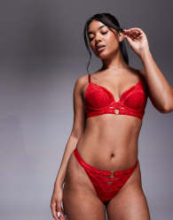 Ann Summers Undisputed padded plunge bra in red
