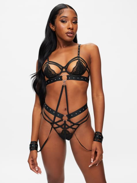 Ann Summers Unleash me crotchless set in black - view 1