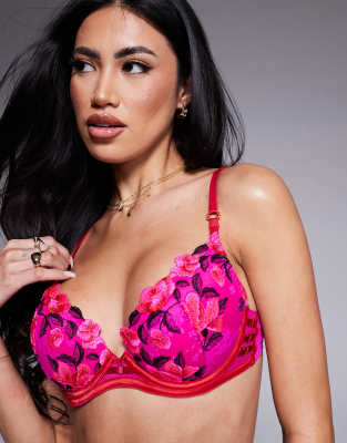 Ann Summers Valentines Everlasting Love Padded Plunge Bra In Pink