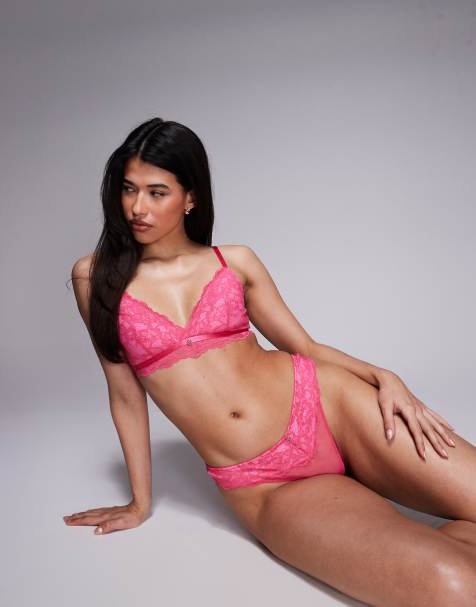 Ann Summers Valentines Sexy Lace non padded bralette in pink - view 1