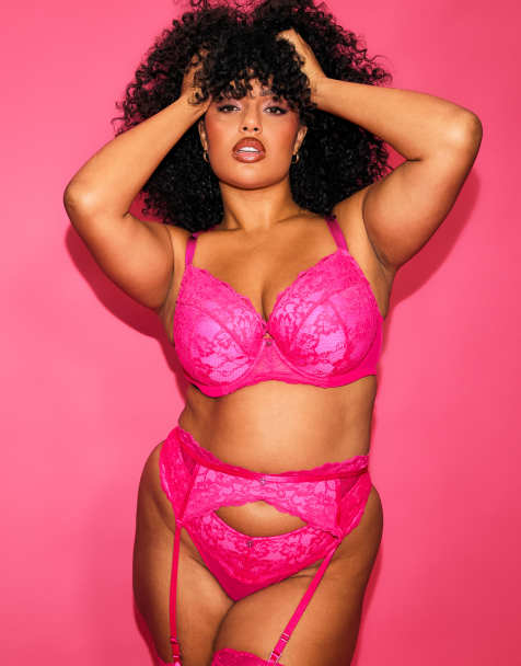 Ann Summers – Valentinstag Sexy – Gepolsterter Dekolleté-BH aus Spitze in Rosa - view 1