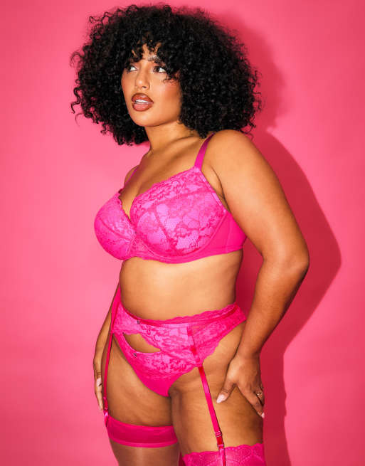Ann Summers – Valentinstag Sexy – Strumpfhalter aus Spitze in Rosa