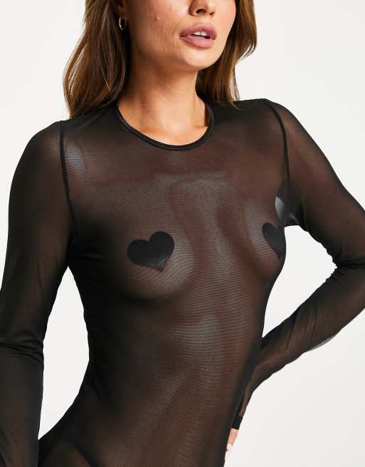 Ann Summers - Visionary - Mini-jurk van doorzichtig mesh in zwart, 3 van 4