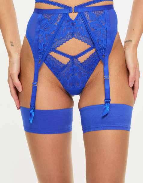 Ann Summers Yours truly suspender belt in cobalt - view 1