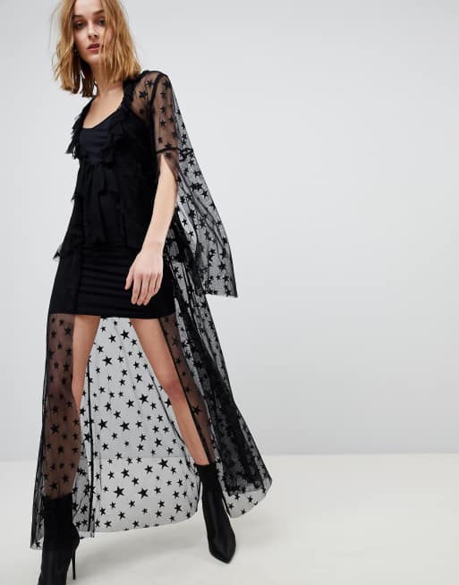 Anna Sui Star Mesh Sheer Tie Up Dress ASOS