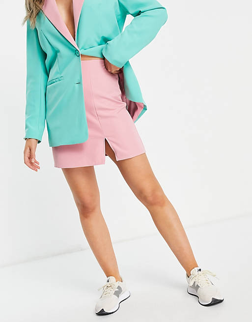 Annorlunda a line mini skirt with thigh split co-ord