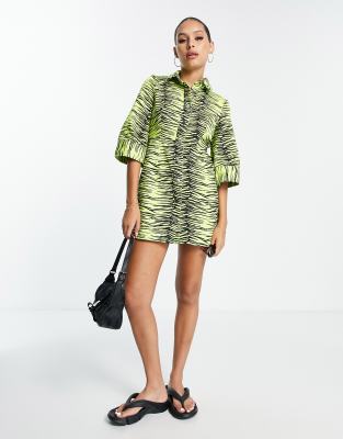 asos yellow zebra dress