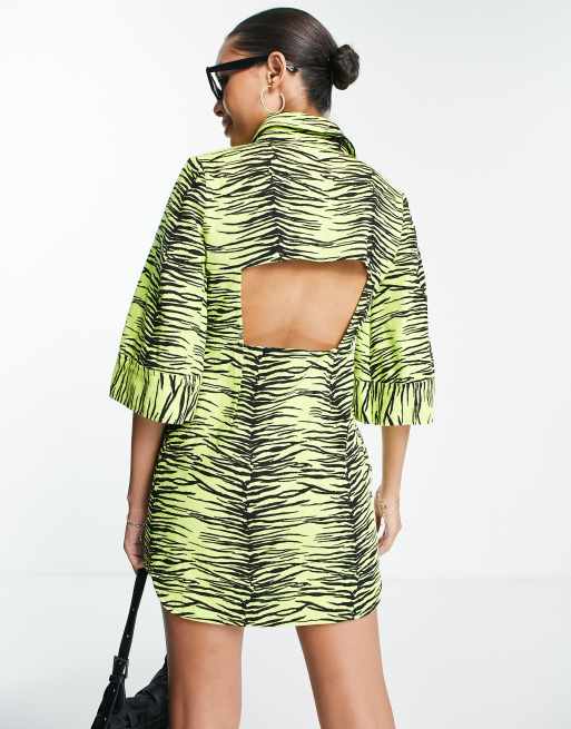 Asos yellow hot sale zebra dress