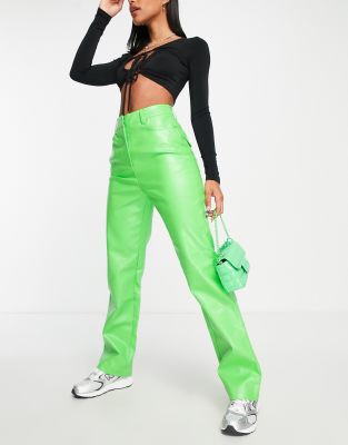 lime green latex pants