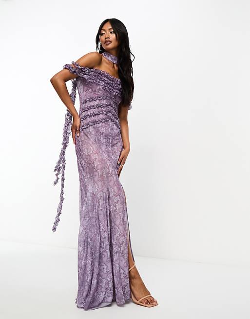 Dramatic Train Burgundy Sequin Dress with High Slit Dramatic Train Burgundy Sequin Dress with High Slit