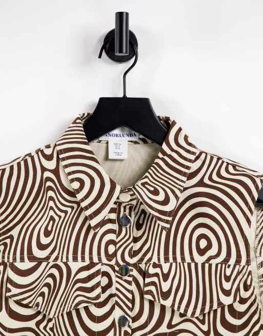 Annorlunda - Gilet di jeans con stampa a spirale in coordinato, 3 di 4