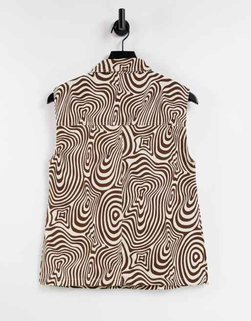 Annorlunda - Gilet di jeans con stampa a spirale in coordinato, 4 di 4