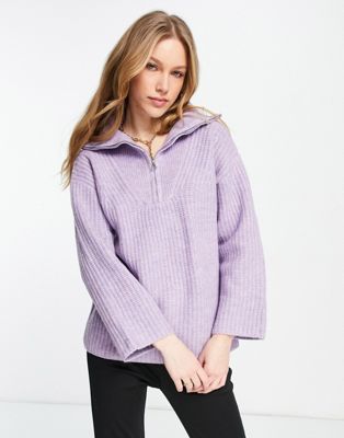 Annorlunda hooded half zip knitted jumper