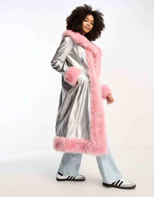 Manteau best sale mouton rose