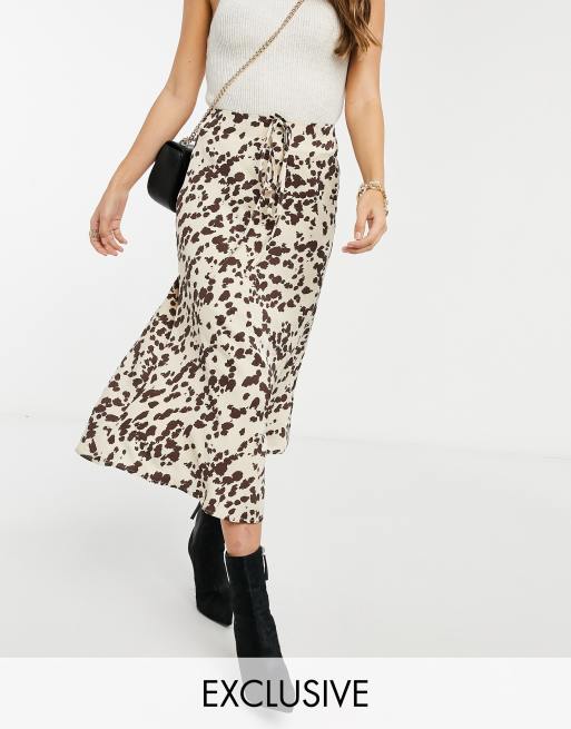 Cow print skirt clearance midi