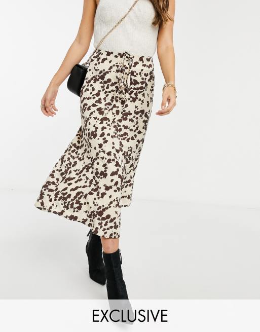 cow print skirt midi