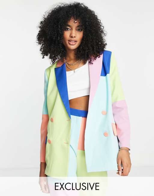 Annorlunda - Nette blazer met kleurvlakken in multi, deel van co-ord set