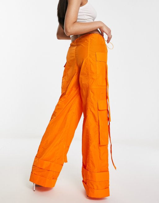 Annorlunda nylon oversized parachute pants in bright orange ASOS