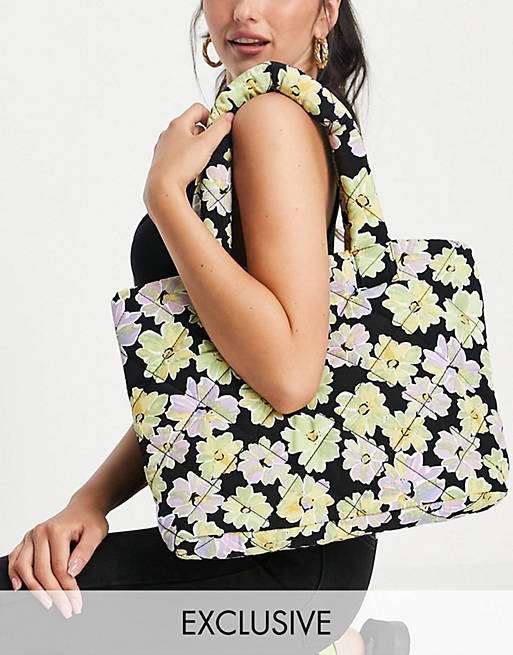 Annorlunda tote shopper bag in quilted floral