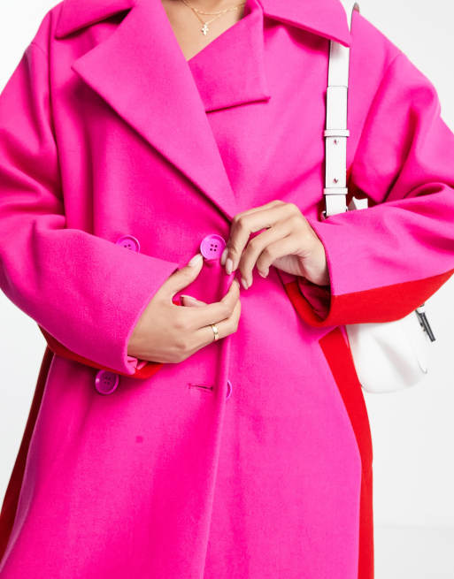 Annorlunda two tone coat in red and pink