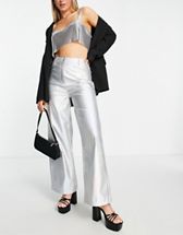Amy Lynn lupe pants in metallic silver | ASOS