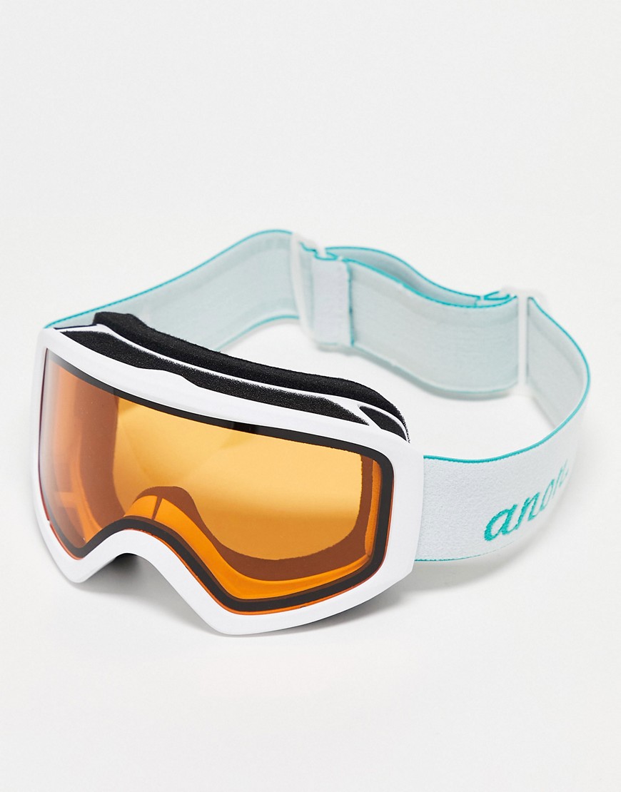 Anon insight ski goggles in white and amber