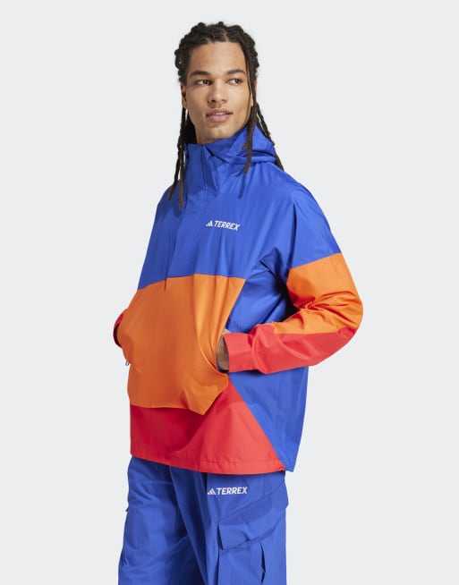 Anorak azul semilúcido y naranja impacto Terrex Xploric 2.5L Climaproof de adidas