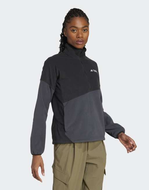 Anorak negra y gris carbón de felpa Terrex Multi Climawarm de adidas, 3 de 4
