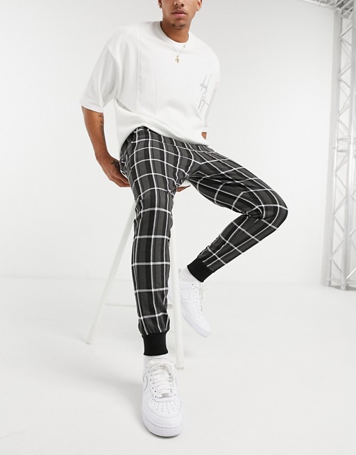 Another Influence co-ord slim fit joggers in check