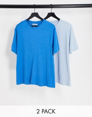 Another Influence 2 pack boxy fit t-shirts in blue & grey - ASOS Price Checker
