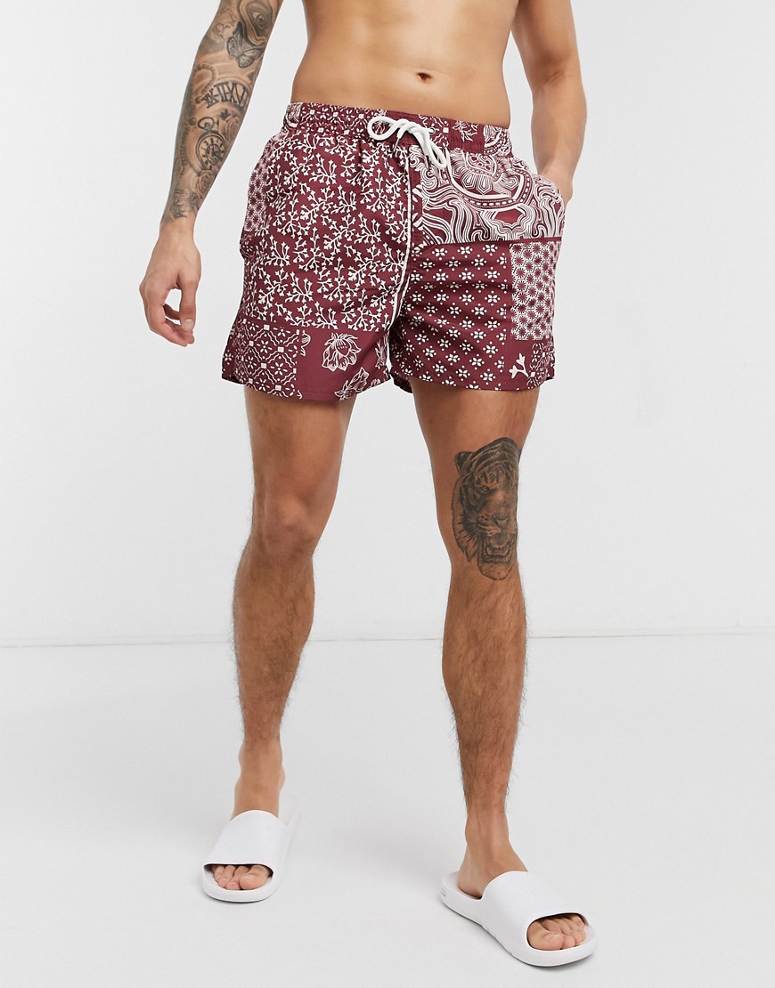 Another Influence bandana print swim shorts-Red
