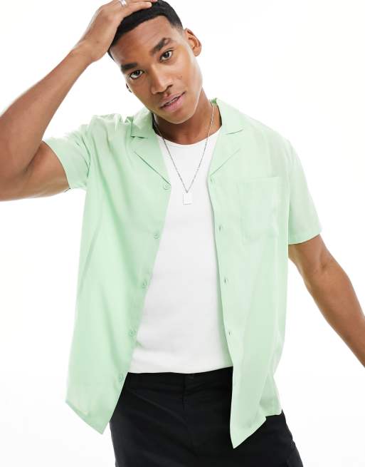 Another Influence beach shirt in sage green