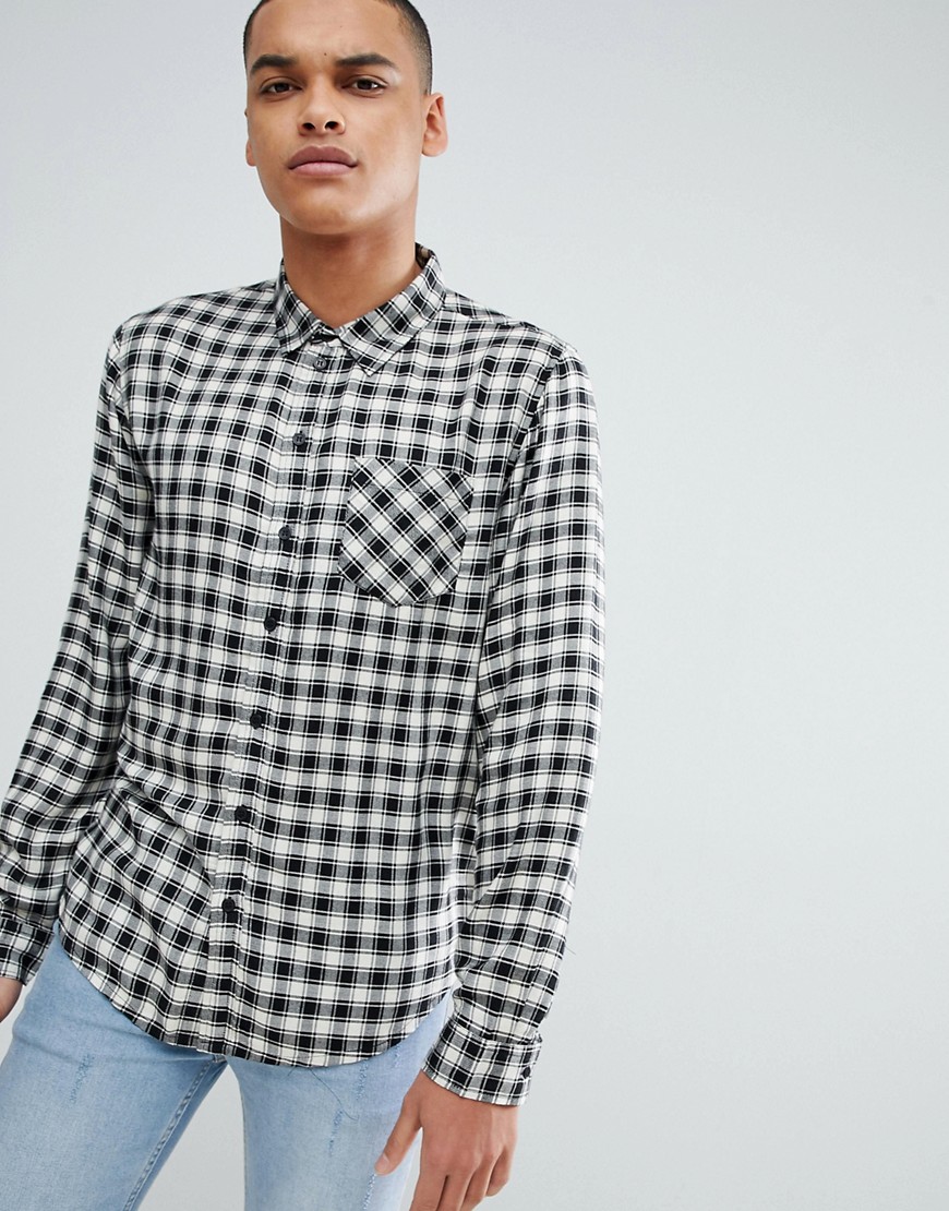 Another Influence Black And White Check Shirt