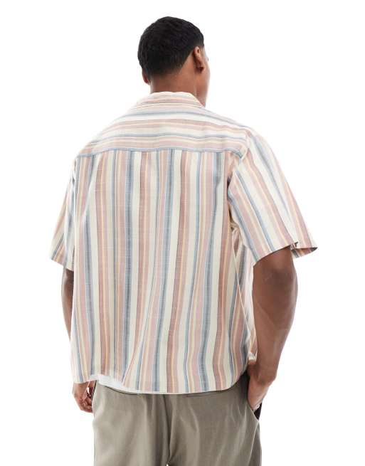 Another Influence boxy fit striped revere shirt in multi, 2 of 4