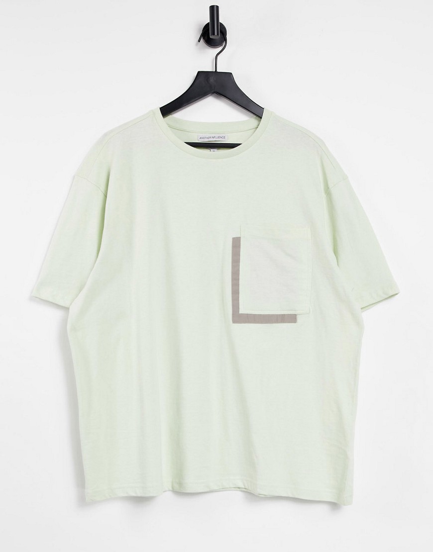 Another Influence boxy oversize pocket t-shirt in mint-Green