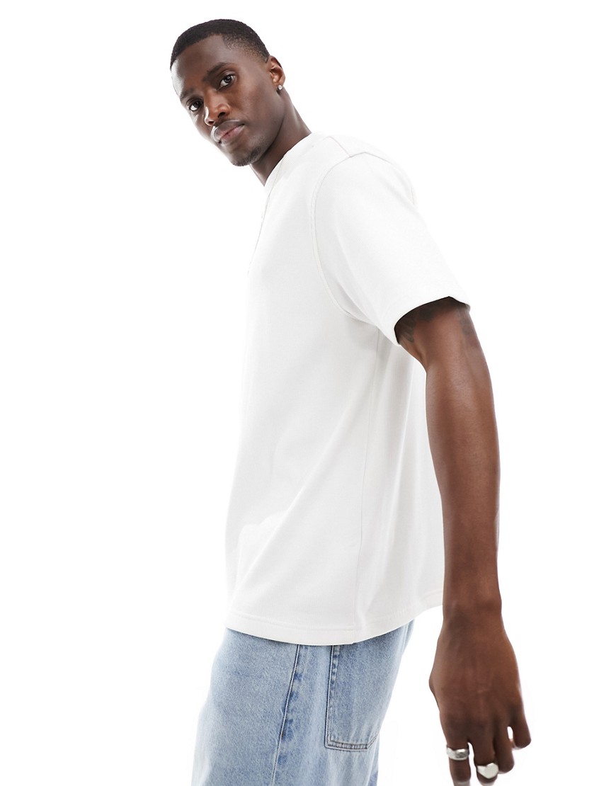 boxy ribbed T-shirt in white